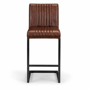 Modern Metal Commercial Bar <b>Stool</b> | Industrial Luxury Kitchen Island Seating | Vintage Brown Custom Color Chair - Product Image 3