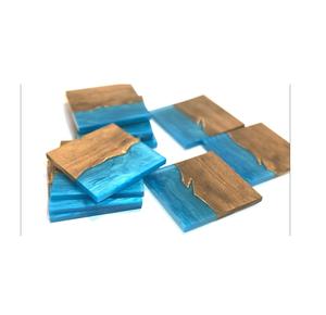 Posavasos de Lujo Modernos para Café y Té, Hechos con Madera de Mango de Calidad Estándar y Resina Epoxi - Product Image 3