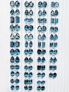 AAA Loose Pair Loose Pair Exclusive NATURAL gemstones สำหรับต่างหูคุณภาพสูง London Blue Topaz Lot