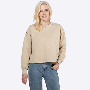 Jersey personalizado para mujer, sudadera, fabricantes de ropa, suéter de moda, sudaderas con capucha, adorno de perlas de manga larga, envío DDP - Product Image 1