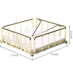 Porte-serviettes en métal doré portable fait à la main panier organisateur de vaisselle de dernière exportation avec support à mouchoirs de stockage facile - Product Image 4