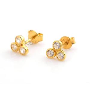 Pendientes de gota de plata 925 chapados en oro de 18 quilates, piedras preciosas de cuarzo rosa, joyería de boda al por mayor para mujeres y niñas - Product Image 3