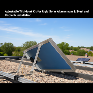 Kit de montage inclinable réglable pour panneaux solaires rigides, installation sur toit en aluminium et acier et au carport - Product Image 3