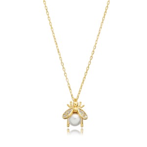 Collier avec pendentif en forme d'abeille, charme perlé, style turc, vente en gros, bijoux faits à la main en argent sterling 925 - Product Image 6