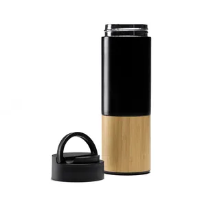 Thermos Personalizzati in Acciaio Inox e Bambù, Bicchieri Termici in Acciaio Inossidabile - Product Image 4
