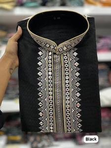 Pijama de Jacquard de algodón pesado con trabajo de bordado pesado Ropa india y pakistaní de algodón Raymond - Product Image 3