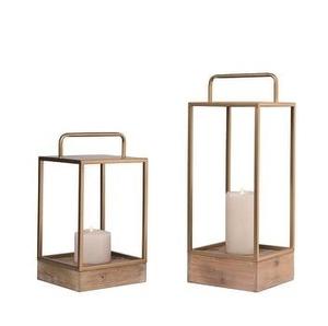 ตะเกียงโลหะและแก้วดีไซน์ทันสมัย สีดำ สำหรับตกแต่งสวน ตะเกียงเรียบง่าย - Product Image 5