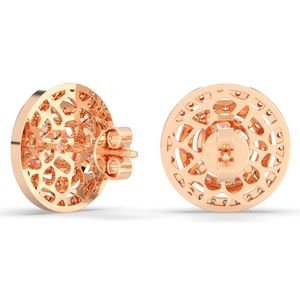 Boucles d'oreilles clous REYES personnalisées en or massif 14 carats avec moissanite ronde de 2,28 carats, bijoux de haute qualité, cadeau de mariage pour la mariée - Product Image 4