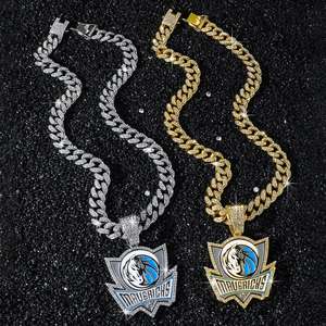 Pendentif de championnat des Dallas Mavericks personnalisé, hip-hop, luxe, unisexe, tendance, argent sterling 925 plaqué rhodium, moissanite - Product Image 4