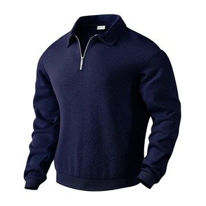 Haut ample décontracté pour hommes 24 Cross-Border Popular Autumn Long-Sleeve Lapel Zipper Polo Shirt Sweatshirt Style - Product Image 2