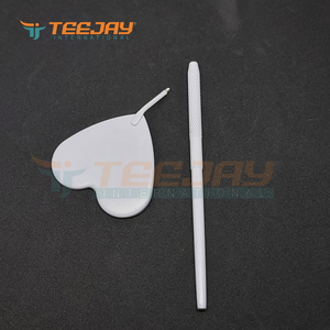 White Powder Coated Heart Shape Stainless Steel Handheld Cosmetic Lash <b>Mirror</b> <b>Magnifying</b> 3X Precision Eyelash Application OEM - Product Image 4