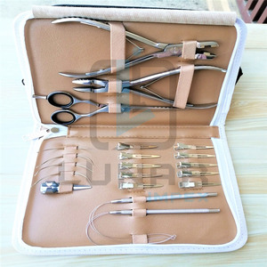High Quality Surgical Grade Stainless Steel Hair <b>Extension</b> Pliers Kit for Hair Stylists Silver Polish Finish Custom Brand - Product Image 5