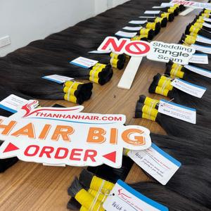 Hot <b>one</b> donor baby bulk human hair extension natural <b>black</b> color and Brown shiny straight hair super quality - Product Image 4