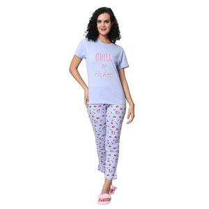 100% ropa de dormir de algodón para mujer Conjunto de pijama de dos piezas de media manga de punto muy demandado para primavera para uso doméstico precio de mercado bajo - Product Image 1