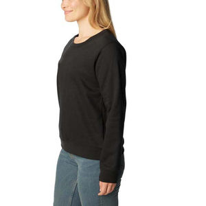Color negro cuello redondo algodón Casual de gran tamaño personalizado bordado mujer sudadera liso cuello redondo Sudadera Mujer - Product Image 3
