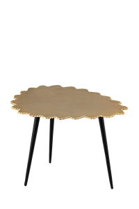 Mesa auxiliar de Color negro metálico de tres retrasos de estilo de hoja de lujo con Material de alta calidad para decoración de hogar y fiesta con antigüedad dorada - Product Image 5