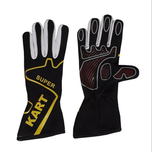 Guantes de karting para interiores Go Kart de nailon personalizados de color negro - Product Image 1
