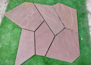 Pavés en grès brun automnal de qualité supérieure, coupés à la main, en pierre naturelle, fabriqués en Inde, garantie pour les allées et chemins extérieurs - Product Image 3