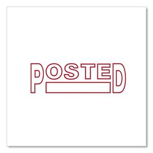 Tampon encreur universel pré-encré rouge à une couleur pour messages, en mousse et plastique, pour usage bureautique, livraison rapide, tampon encreur POSTED - Product Image 5