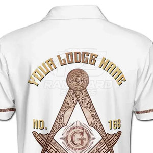 Polo maçonnique pour homme avec logo maçonnique brodé, uniforme, polo maçonnique personnalisé brodé - Product Image 5