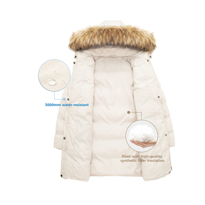 Chaqueta Larga de Plumas para Mujer, Chaqueta Acolchada de Invierno para Exteriores, con Cierre, Transpirable, Gruesa, con Capucha, Disponible para OEM - Product Image 5