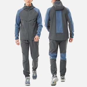 Ensemble de survêtement décontracté imperméable coupe-vent à capuche personnalisé pour homme, léger, pour la randonnée et l'entraînement, service OEM - Product Image 1