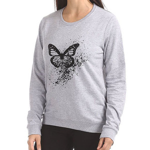 Vente en gros Sweat ras du cou en molleton 100% coton uni Sweat-shirt à imprimé personnalisé sublimé pour femmes - Product Image 2