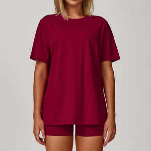 Camisetas de Verano para Mujer de la Mejor Calidad en Spandex/Algodón - Diseño Casual Personalizado, Colores Sólidos, Transpirables, de Secado Rápido, Cuello en V - Product Image 2