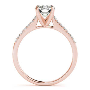 Bague de fiançailles HECZA JEWELS en or rose 14 carats avec une rangée de diamants, 1,11 carat, certifiée IGI, luxe - Product Image 1