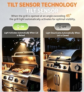 Lampe de <span class=keywords><strong>barbecue</strong></span> rechargeable pour Blackstone & <span class=keywords><strong>Weber</strong></span>, lampe de poignée de <span class=keywords><strong>barbecue</strong></span> à capteur d'inclinaison COB LED, 360° °   Accessoires de <span class=keywords><strong>barbecue</strong></span> réglables - Product Image 3