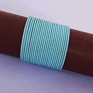 Bracelet de mariage indien classique texturé fabricant indien bijoux Bracelet en métal mat ensemble de bracelets de mariée traditionnels pour les femmes - Product Image 2