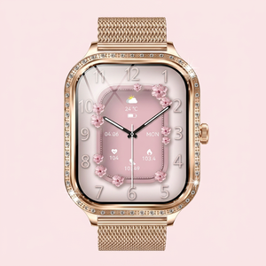 Montre connectée MK88 1,75 pouces pour femmes, moniteur de fréquence cardiaque et de pression artérielle, étanche IP67, tracker de fitness avec écran tactile et bleu - Product Image 5