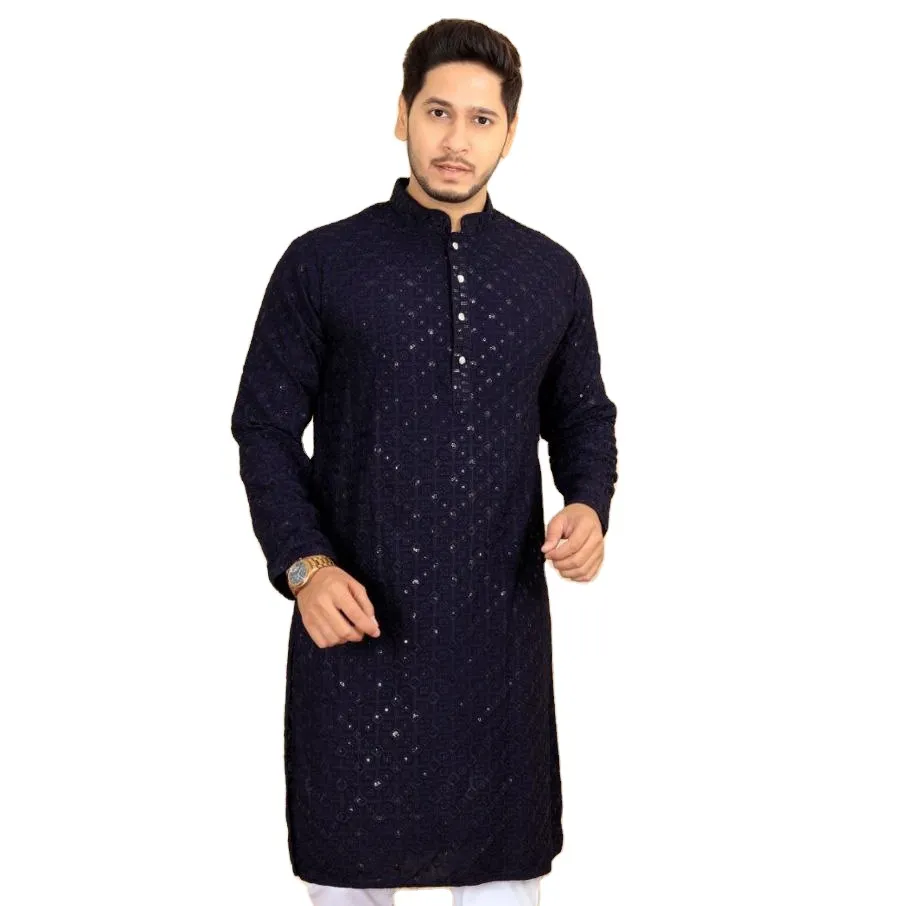 המחיר הטוב ביותר מעצב גברים קורטה עבור eid & חתונה קולקציה panjabi עבור הודו pakistan מבגדים הודו