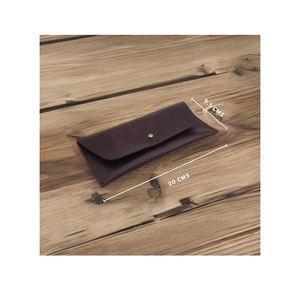 Good Quality Genuine Brown Leather <b>Cash</b> <b>Envelope</b> Wallet | Retro Clutch Bag for Men & Women | Travel Money Organizer | Best Price - Product Image 2