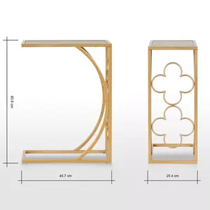 TW El patrón floral es elegante, la base de metal es ligera y resistente, la mesa auxiliar glamorosa superior de MDF para la sala de estar - Product Image 4