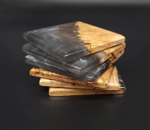 Posavasos artesanales de resina con incrustaciones de madera, perfectos para vajilla de lujo y posavasos de regalo personalizados, accesorios de cocina - Product Image 4