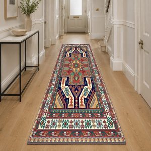 Tapis RUGS DEPOT LXDP-0506 en gros, rouge bordeaux, ethnique, kilim, imprimé numériquement, lavable en machine, chenille, antidérapant - Product Image 5