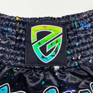 กางเกงขาสั้นเล่นยิมของผู้ชายสำหรับฝึกซ้อมศิลปะการต่อสู้แบบกำหนดเองเอวยางยืดพิมพ์ลายวัสดุผ้าใบแบบเรียบง่าย - Product Image 3