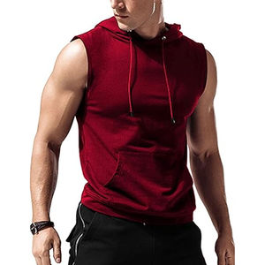 Men's Workout Hooded Tank Tops for Sports Bodybuilding Stringer Muscle Cut Off T Shirt Sleeveless <b>Gym</b> <b>Hoodies</b> Style OEM - Product Image 1