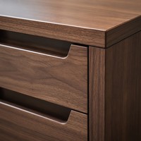 Bureau de direction contemporain en L, table de direction de luxe en noyer avec armoire latérale de rangement, durable et modulaire, pour usage commercial