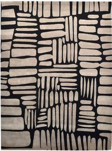 Tapis personnalisé tufté à la main en laine et en soie motif abstrait moderne taille personnalisée forme luxe tapis de sol doux fait à la main de haute qualité - Product Image 2