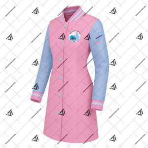 Greek Jack and Jill of America JJOA Sorority Clothing Ready To Ship Long <b>Letterman</b> <b>Jacket</b> Varsity <b>Dress</b> With Faux Leather Sleeve - Product Image 1