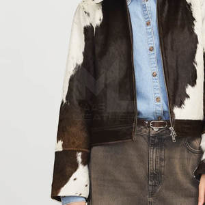 Meilleures ventes Veste en cuir de vachette pour femmes Veste en cuir de vachette respirante sur mesure pour femmes - Product Image 3