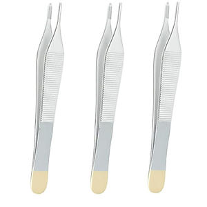 3 fórceps alemanes T/C Adson Tissue Kocher 1X2 dientes 4,75 "con instrumentos quirúrgicos reutilizables de acero inoxidable - Product Image 3