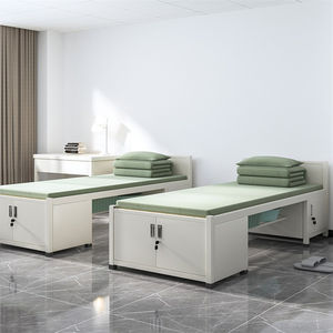 Lit en métal d'institution avec tiroirs de rangement et porte-chaussures Lit simple en acier pour projet de campement Hébergement - Product Image 6