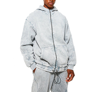 Ropa de Invierno, Talla Grande, Sudadera con Capucha, Lavado Ácido, Unisex, Pantalones Deportivos Acampanados, Mezcla de Algodón, Estilo Urbano, Pantalones Deportivos con Lavado Ácido - Product Image 4