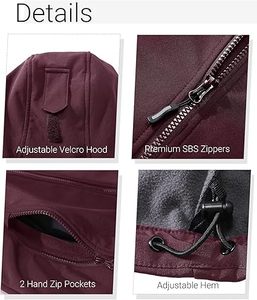 Women's Breathable Raw Woven Fleece Vintage Customizable Varsity Hooded Jackets <b>Zipper</b> Closure Stand Collar Cotton-Filled Winter - Product Image 1