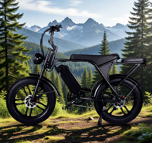 จักรยานเสือภูเขาไฟฟ้าแบบสปอร์ตย้อนยุค รุ่น V8 ยางกว้าง 20*4 นิ้ว แบตเตอรี่ลิเธียม 48V มอเตอร์ฮับหลังแบบไร้แปรงถ่าน พร้อมระบบเบรกดิสก์ไฮดรอลิก - Product Image 6