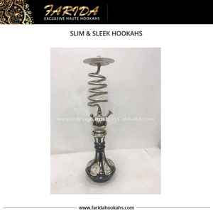 Set de Narguile Mini de Lujo Farida, Componentes de Vidrio y Latón Plateado, Técnica de Laca, Alta Eficiencia de Fumado, Hecho en Egipto - Product Image 5