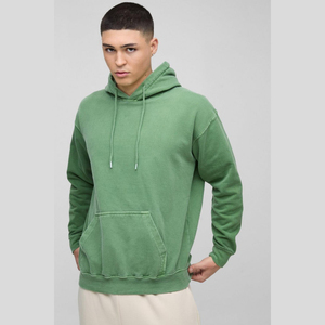 Pull à capuche pour homme en coton gris surdimensionné de haute qualité Logo personnalisé brodé Streetwear Doublure de poche kangourou Polaire thermique - Product Image 1